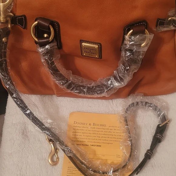 Dooney & Bourke Stanwich Natural Leather Satchel - Picture 9 of 12